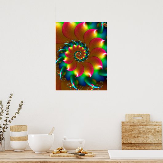 gekleurd fractaal ontwerp poster (Keuken)