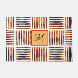 gekleurd Geometrisch Abstract bandpatroon Deurmat
