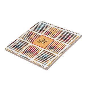 gekleurd Geometrisch Abstract Stripe Patroon Tegeltje