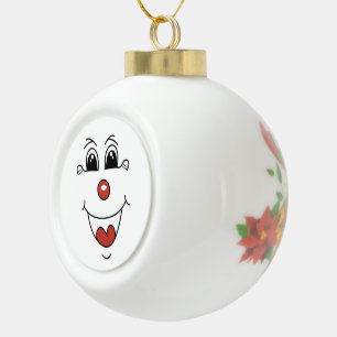 GEKLEURD GEZICHT KERAMISCHE BAL ORNAMENT