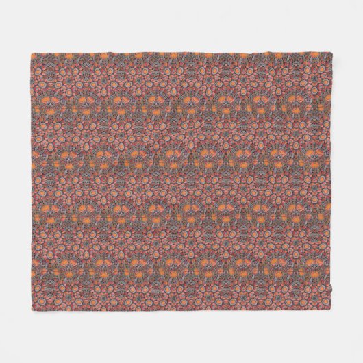 gekleurd glas abstract geometrisch rood roze grijs fleece deken (Voorkant (Horizontaal))