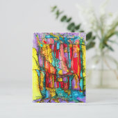 gekleurd glas briefkaart (Staand voorkant)