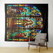 Gekleurd glas in lood wandkleed (In Situ (horizontaal))