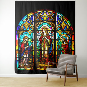 Gekleurd glas in lood wandkleed