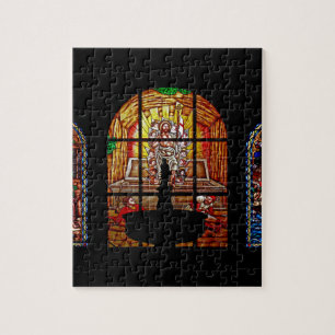 gekleurd glas jesus legpuzzel