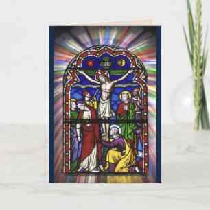 gekleurd glas jesus wenskaart kaart