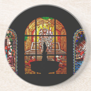 gekleurd glas jesus zandsteen onderzetter