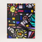 gekleurd glasdetail legpuzzel (Verticaal)