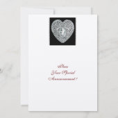 GEKLEURD HART MONOGRAM gevold papier Kaart (Achterkant)