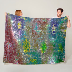 gekleurd met groeven en gevilde verf fleece deken