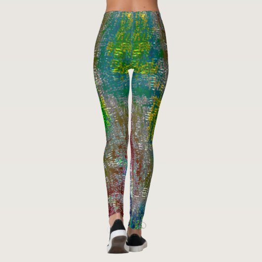 gekleurd met groeven en gevilde verf leggings (Achterkant)