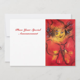 GEKLEURD MET RODE BOW, geel wit Aankondiging