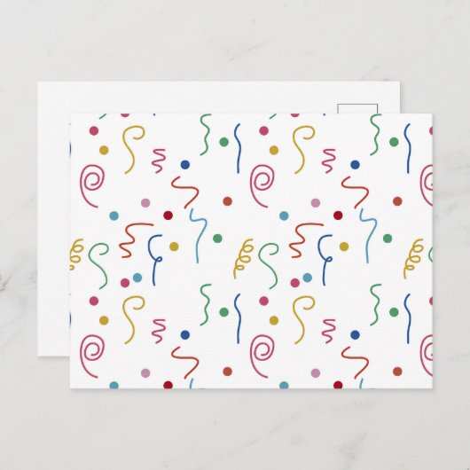 Gekleurd Party Confetti Pattern Feestdagenkaart (Voorkant / Achterkant)
