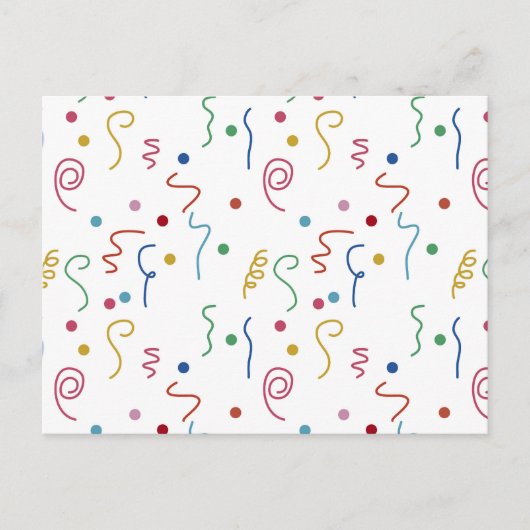 Gekleurd Party Confetti Pattern Feestdagenkaart (Voorkant)