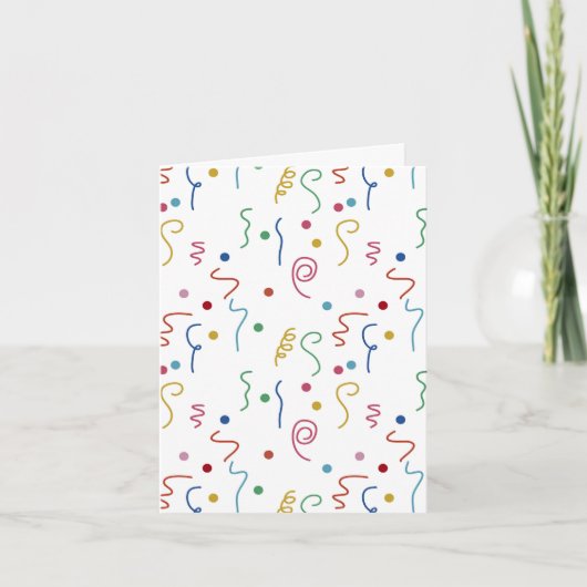 Gekleurd Party Confetti Pattern Kaart (Voorkant)
