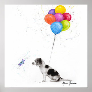 gekleurd potlood dat de slagader en ballonnen teke poster