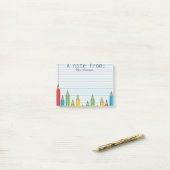 Gekleurd potlood Gepersonaliseerde leraar Post it  Post-it® Notes (Op bureau)
