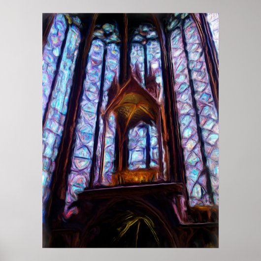 Gekleurd sainte-Chapelle glas in Parijs - Olie Poster (Voorkant)