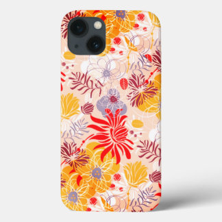 gekleurde abstract bloemen iPhone 13 hoesje