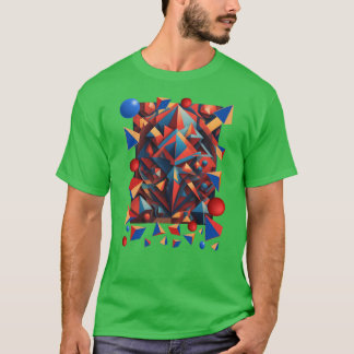 Gekleurde abstracte figuren t-shirt