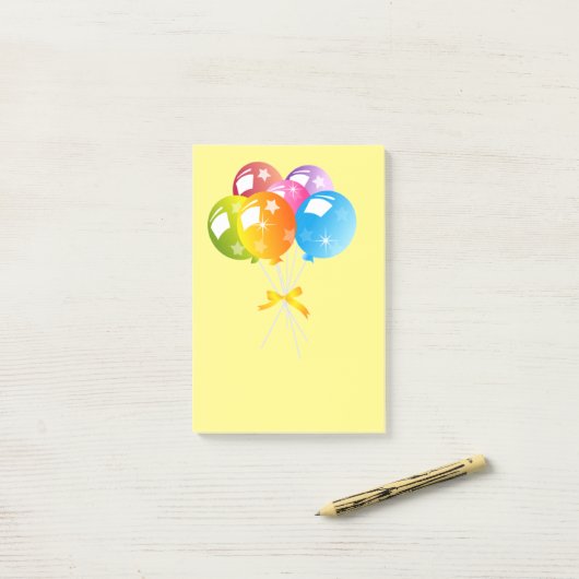  gekleurde ballonnen post-it® notes (Op bureau)