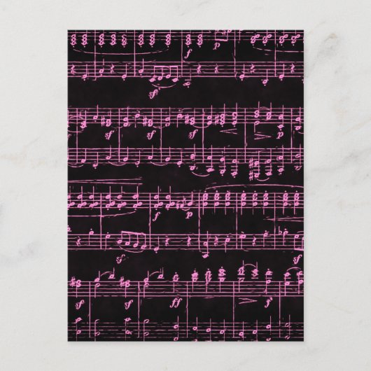 Gekleurde bladmuziek briefkaart (Voorkant)