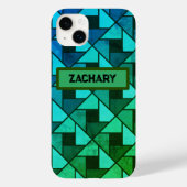 Gekleurde blauwe groene geometrisch Case-Mate iPhone case (Achterkant)