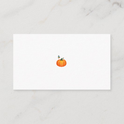 Gekleurde bloemenkrans met pompoen en vlinder informatiekaartje (Achterkant)