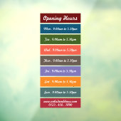 Gekleurde Blok Stijl Openingstijden Raamsticker (Vel 3)