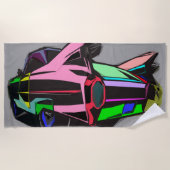 gekleurde cadillac strandlaken (Voorkant)