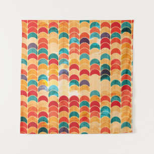 Gekleurde cirkel: Grunge naadloos patroon. Wandkleed