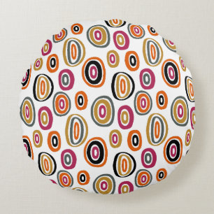 gekleurde cirkels, geometrische abstracte kunst rond kussen