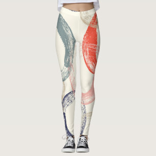 Gekleurde cirkels Penseel Structuur Patroon Leggings