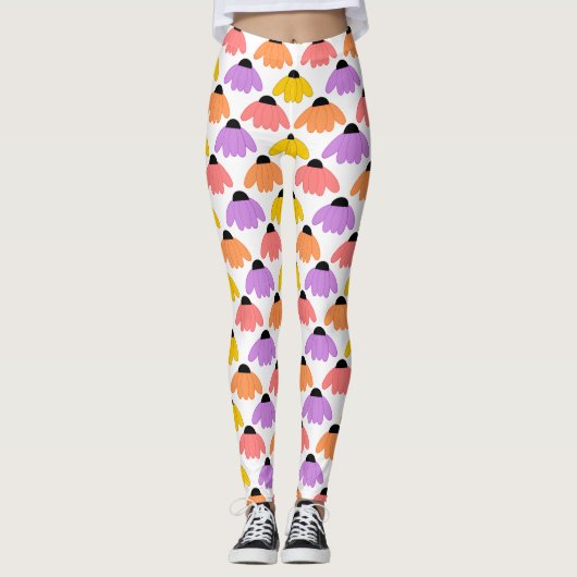 Gekleurde Coneflowers Leggings (Voorkant)