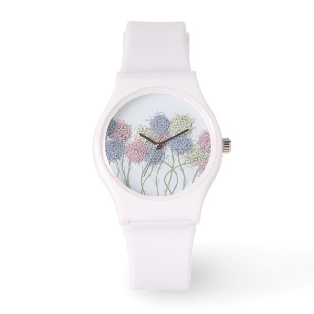  gekleurde deegbloemen horloge (Voorkant)