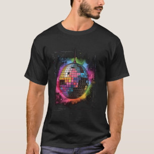gekleurde Disco Ball Retro House discoball c T-shirt