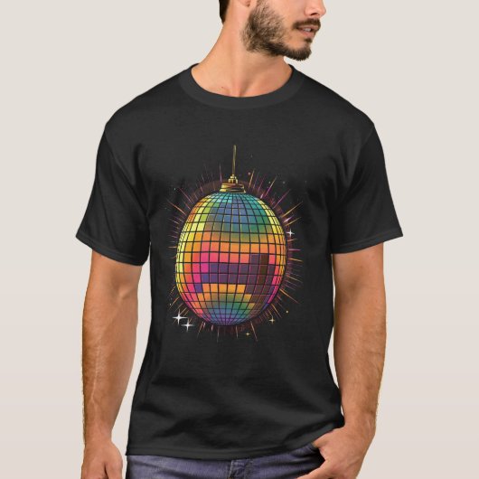 gekleurde Disco Ball  Retro House discoball c T-shirt (Voorkant)