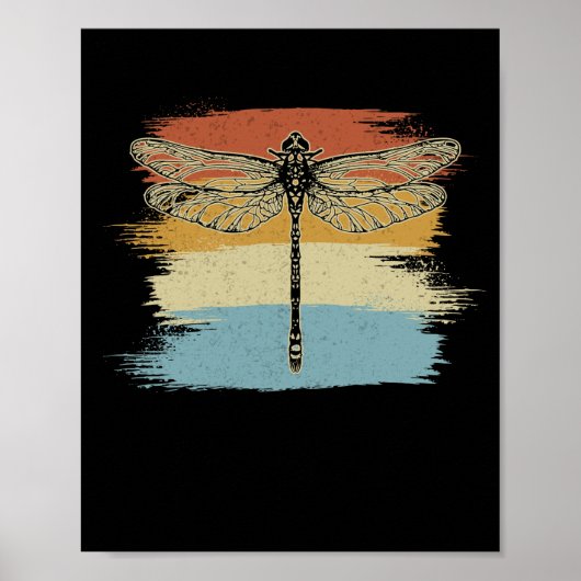  gekleurde dragonfly-tekening herstellen poster (Voorkant)