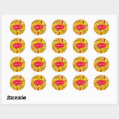 Gekleurde Fast Food pictogrammen Patroon Ronde Sticker (Vel)