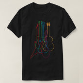 gekleurde gitaren Elektrisch Akoestisch Klassiek G T-shirt (Design voorkant)