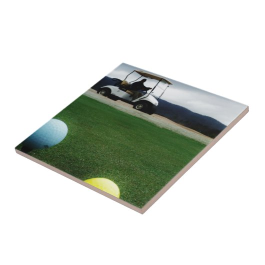 gekleurde golfballen en kar tegeltje (Zijkant)