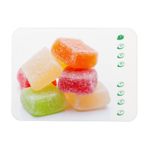 Gekleurde Gummy Square Sweets Magneet