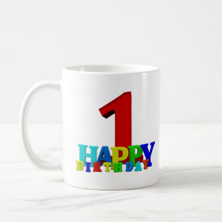Gekleurde Happy Birthday Typografie Baby Koffiemok