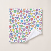 gekleurde harten bad handdoek (Wasdoekje)