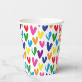 gekleurde harten papieren bekers (Achterkant)