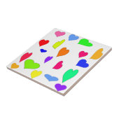 gekleurde hartentegel tegeltje (Zijkant)