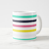 Gekleurde horizontale strepen extra grote beker (Voorkant rechts)