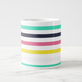 Gekleurde horizontale strepen extra grote beker