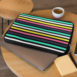 Gekleurde horizontale strepen laptop sleeve