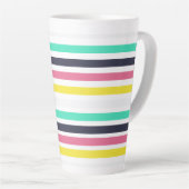 Gekleurde horizontale strepen latte mok (Rechterhoek)